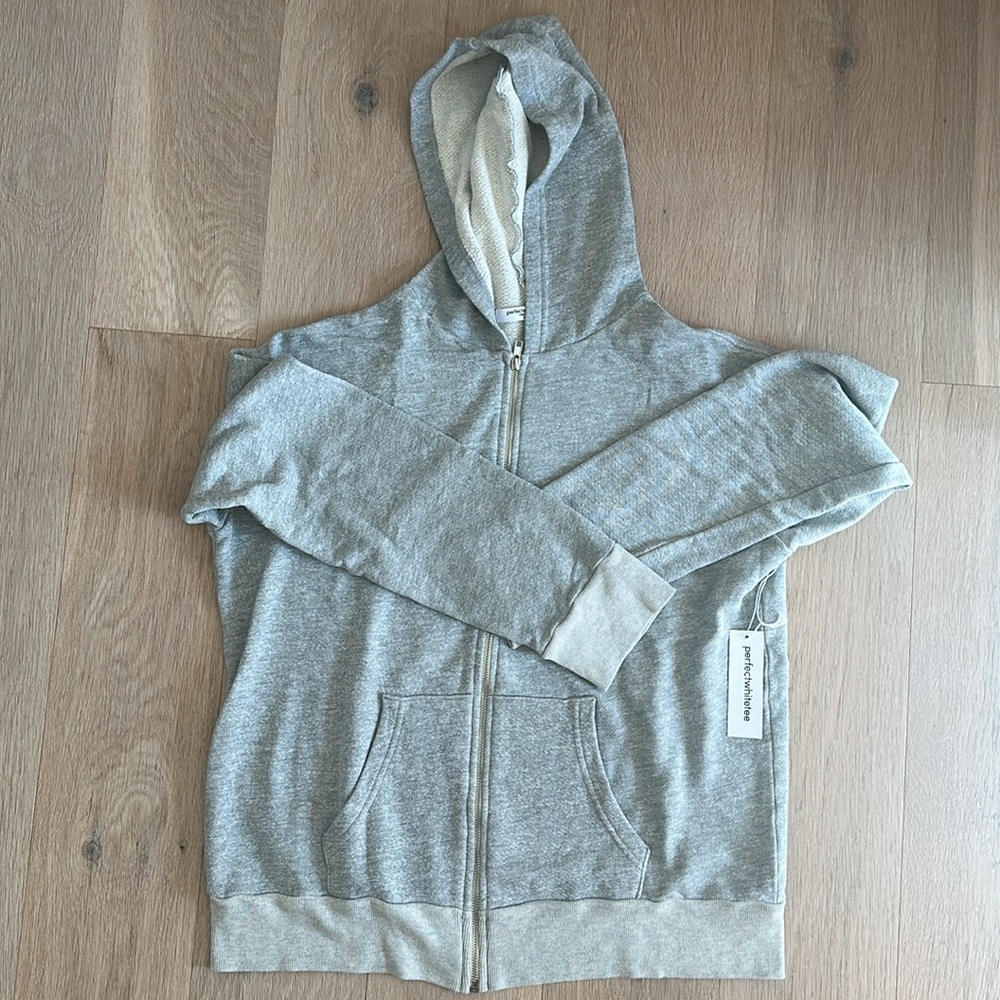 Perfectwhitetee Patti Zip-up Sweatshirt- XL / heather grey - Picture 3 of 3
